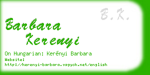 barbara kerenyi business card